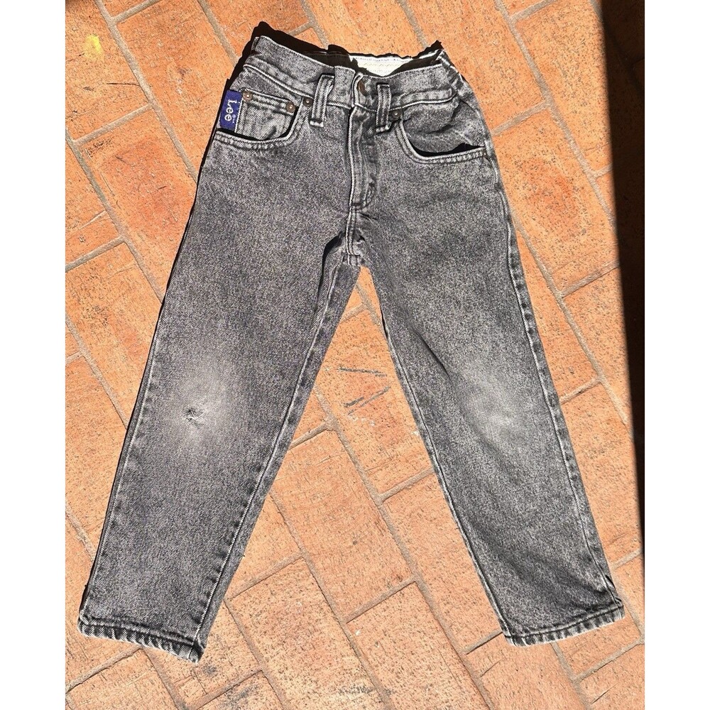 90's Vintage Lee Kids Jeans 6 Made in USA Straight Leg Acid Washed